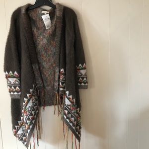 Easel Fuzzy Tribal Cardigan